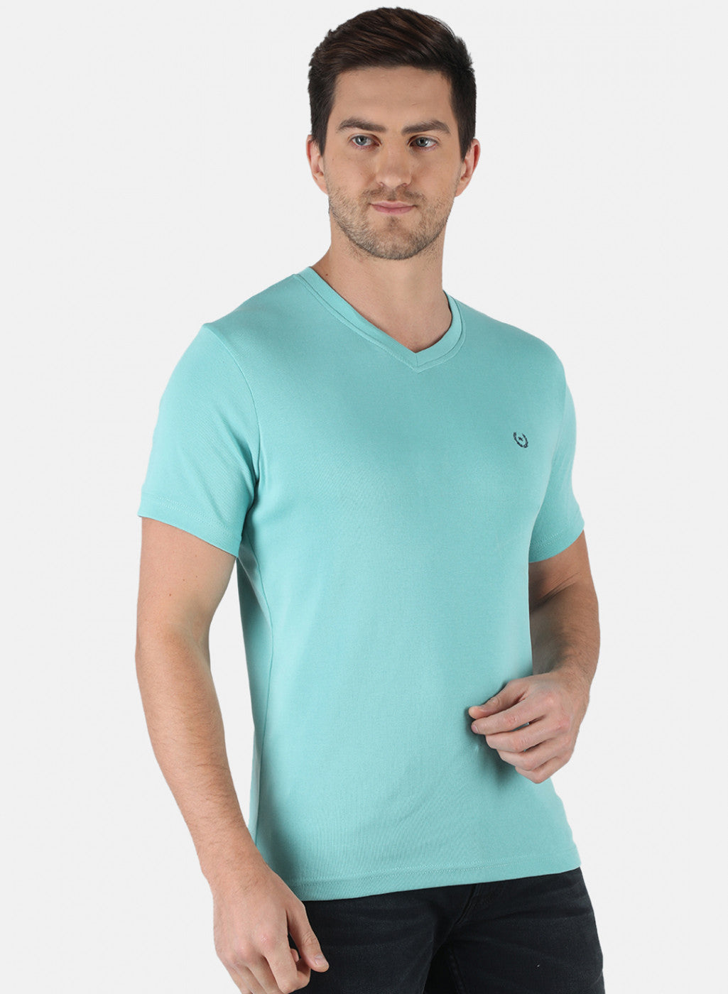 Men Blue Plain T-Shirt