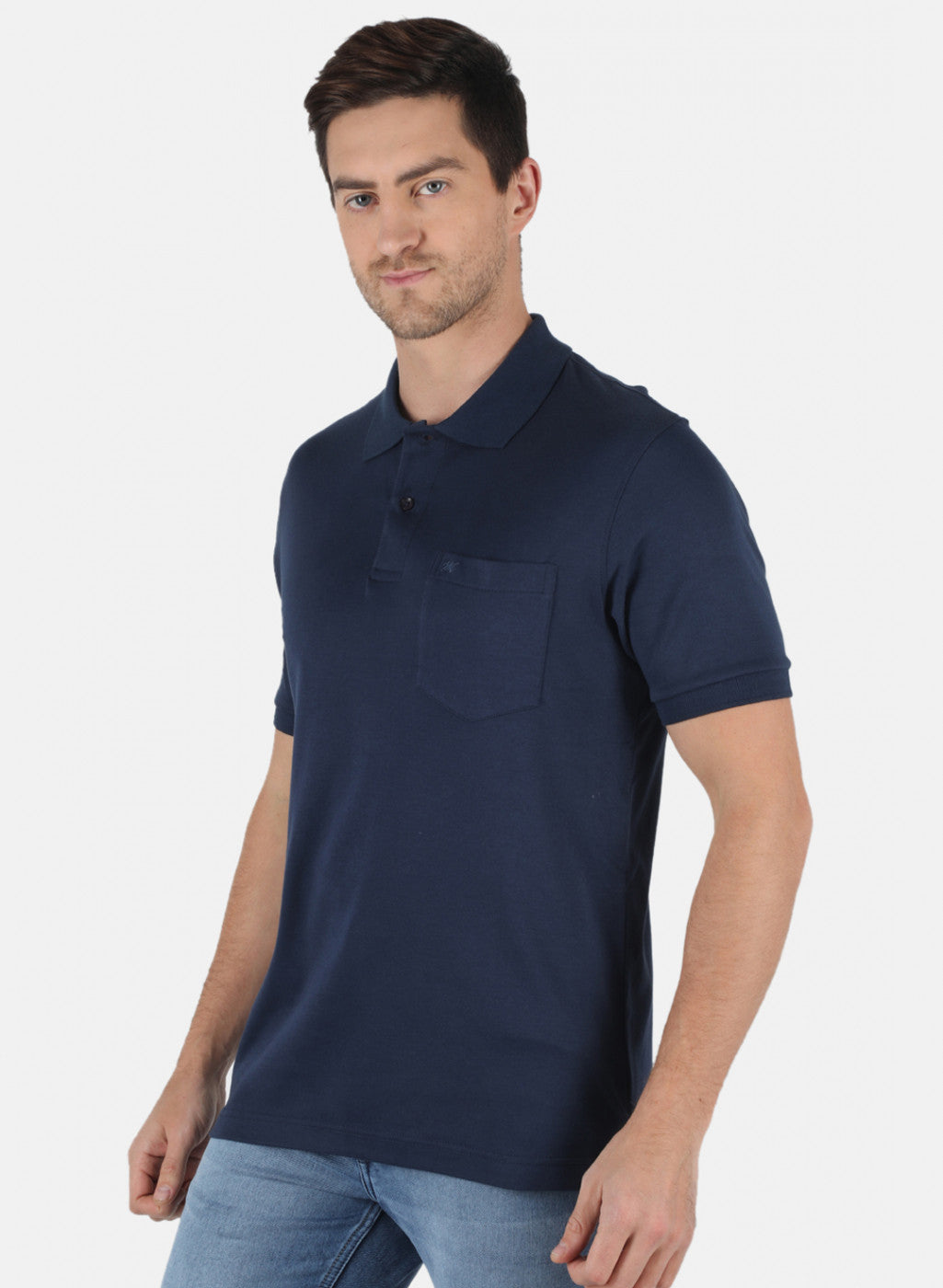 Men NAvy Blue Plain T-Shirt