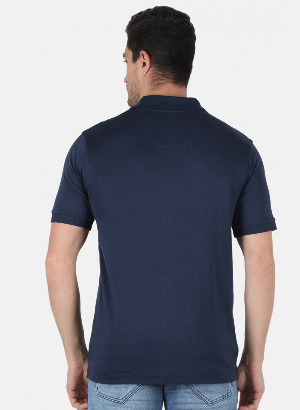 Men NAvy Blue Plain T-Shirt