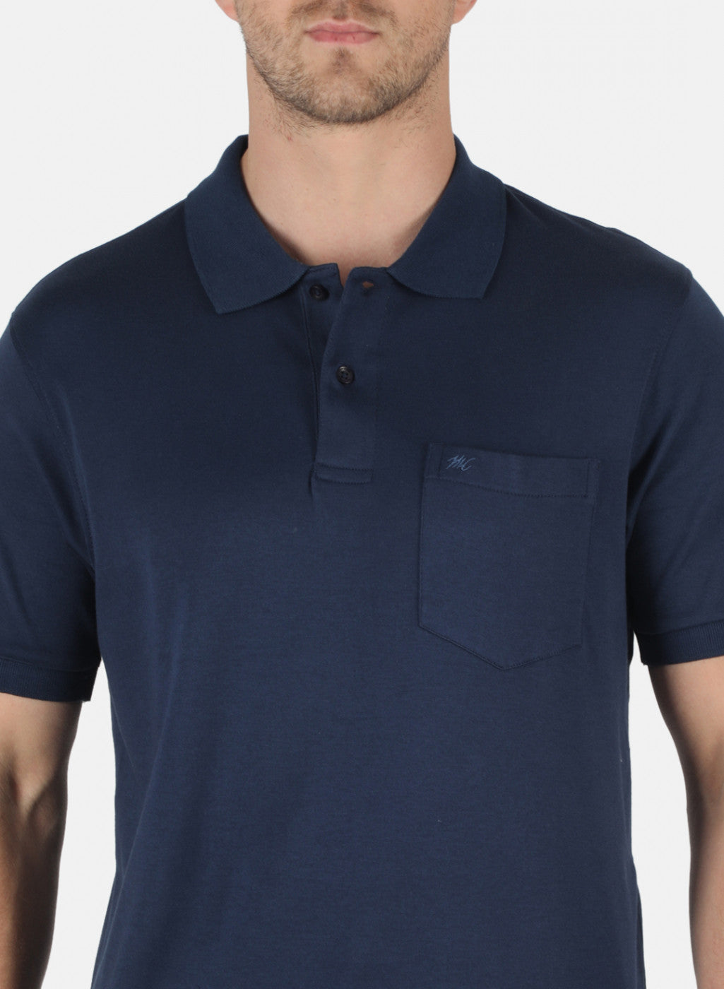 Men NAvy Blue Plain T-Shirt