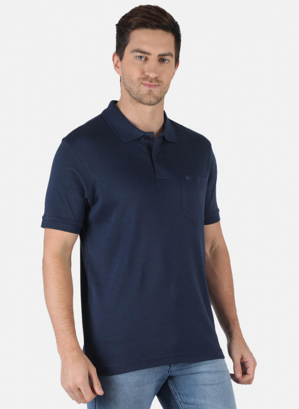 Men NAvy Blue Plain T-Shirt