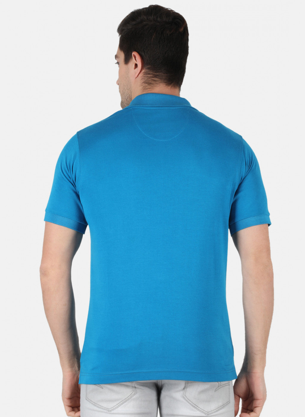 Men Blue Plain T-Shirt