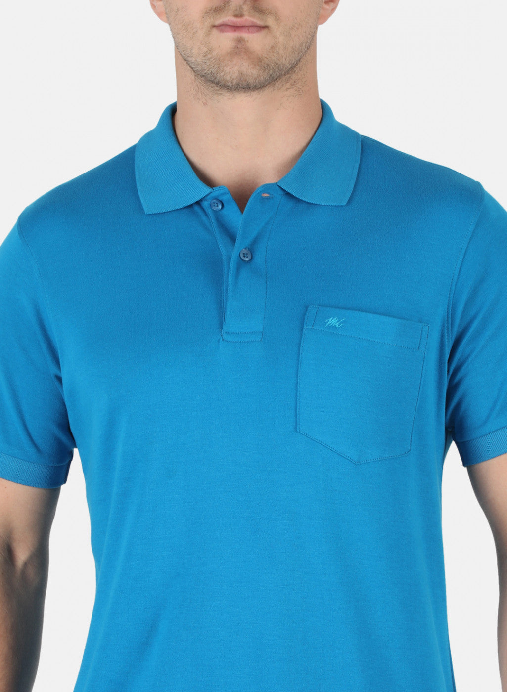 Men Blue Plain T-Shirt