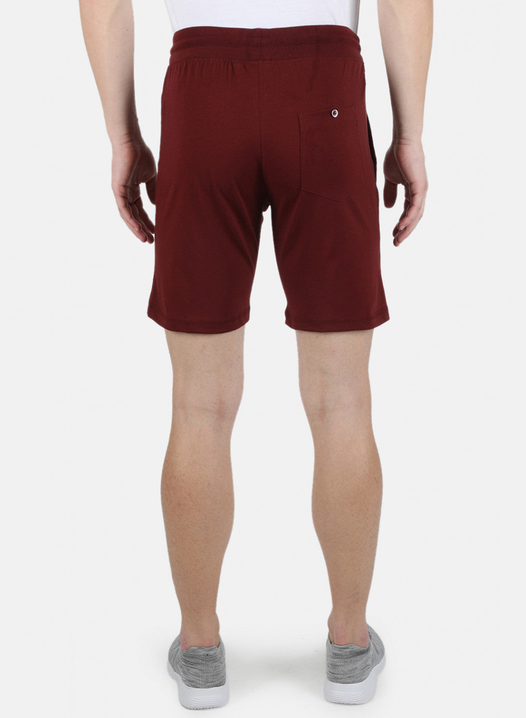 Men Maroon Plain Bermuda