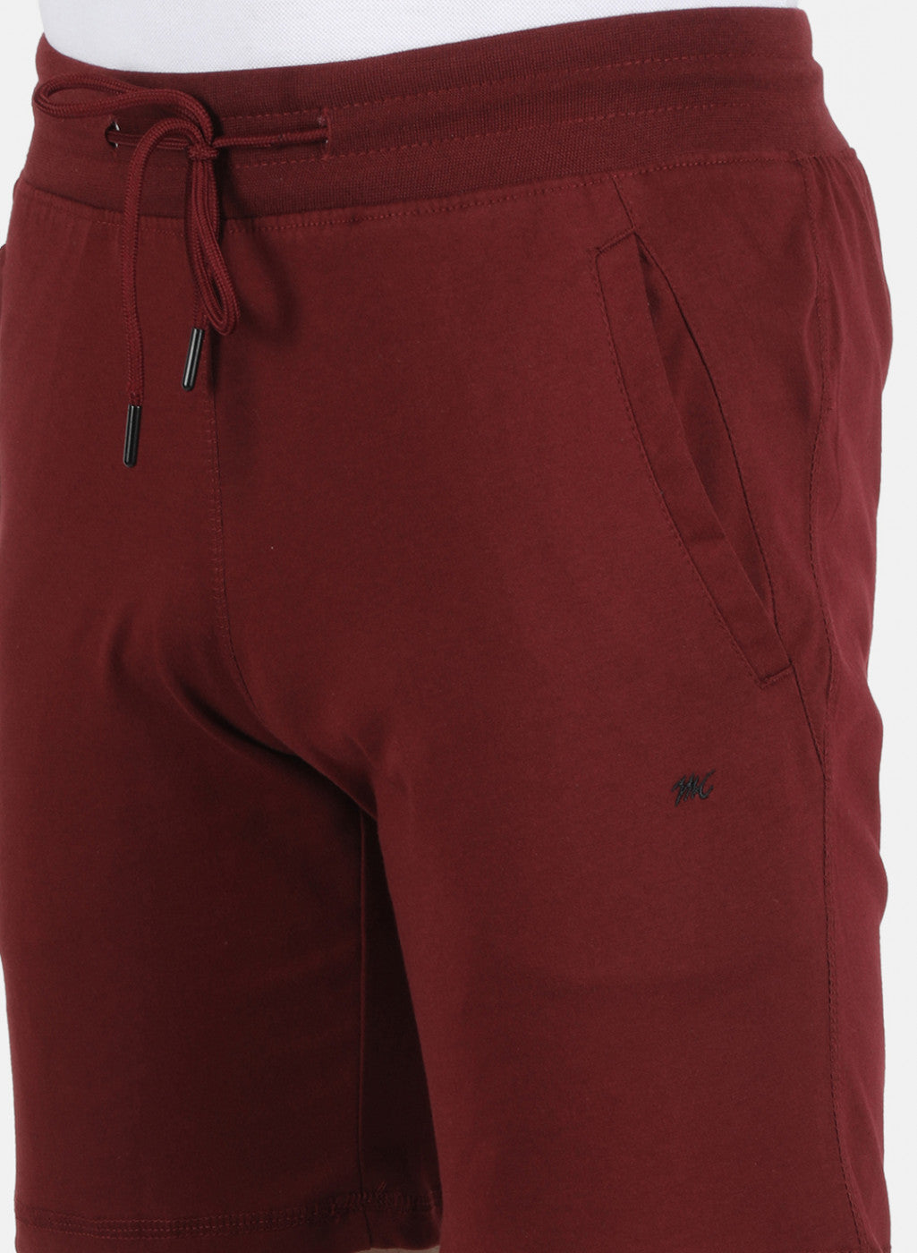 Men Maroon Plain Bermuda