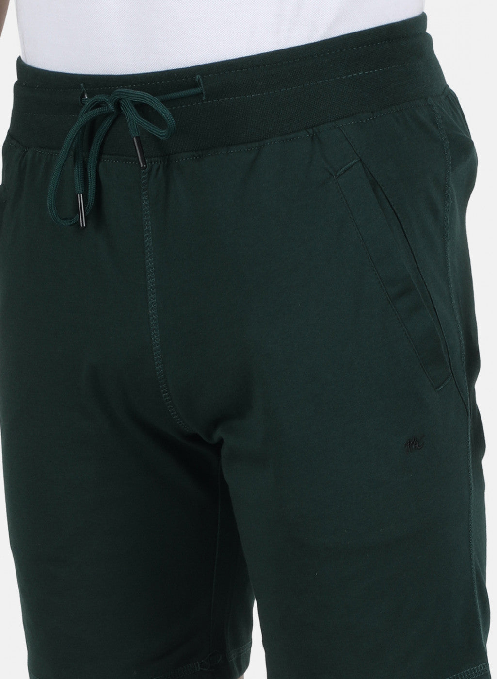 Men Green Plain Bermuda