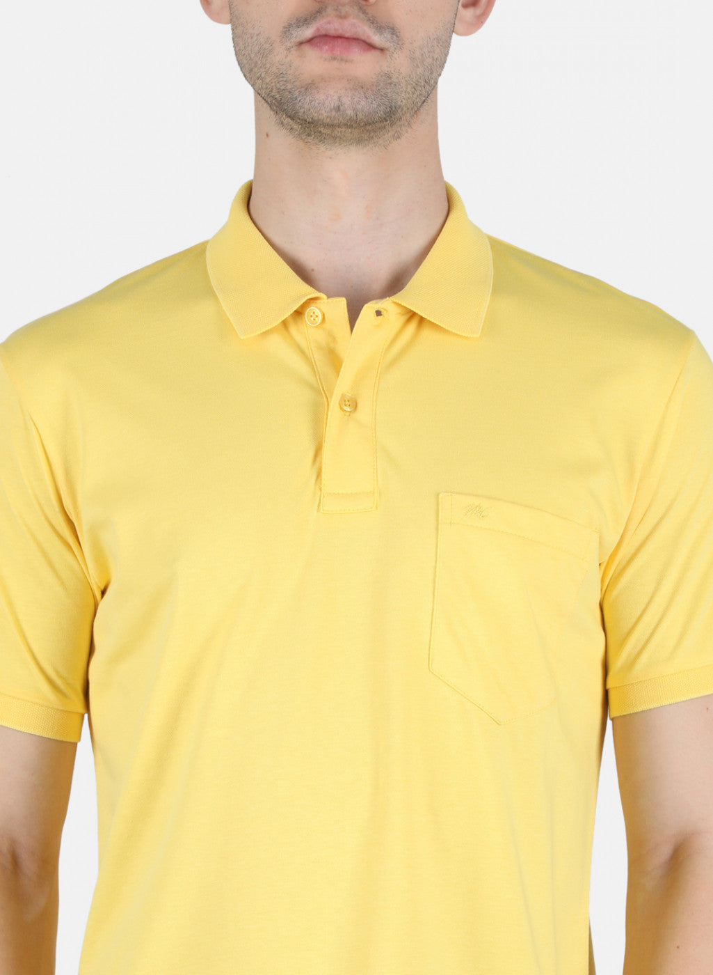 Men Yellow Plain T-Shirt