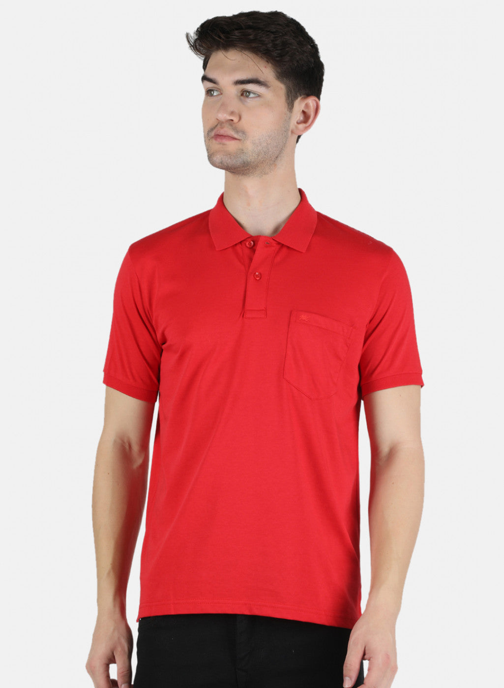 Men Red Plain T-Shirt