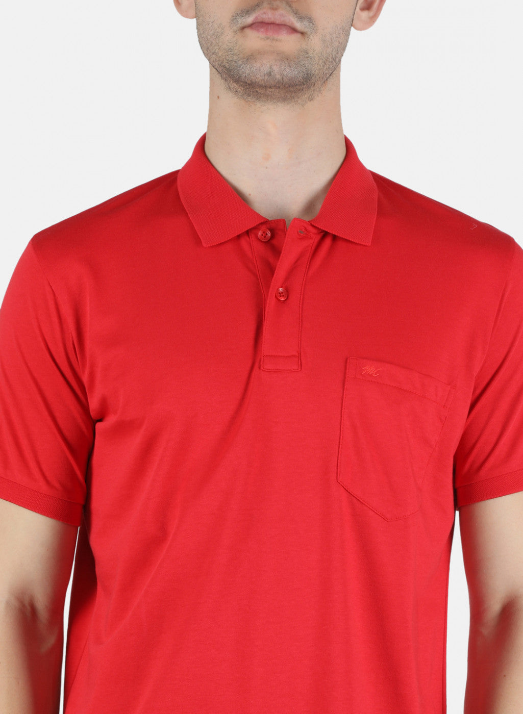 Men Red Plain T-Shirt