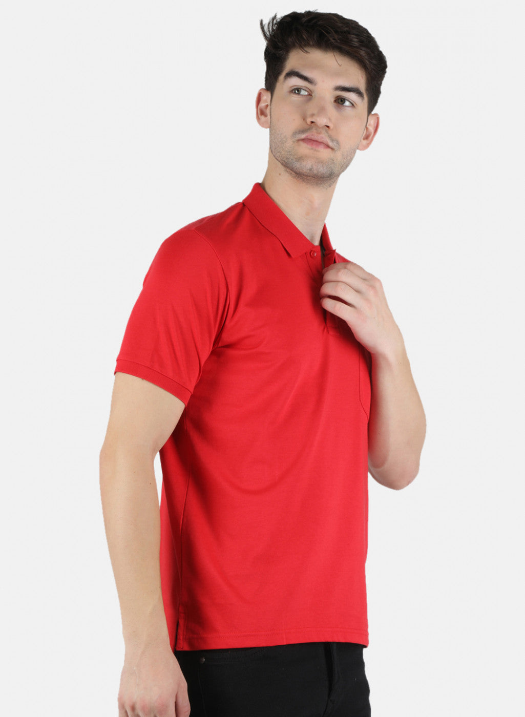 Men Red Plain T-Shirt