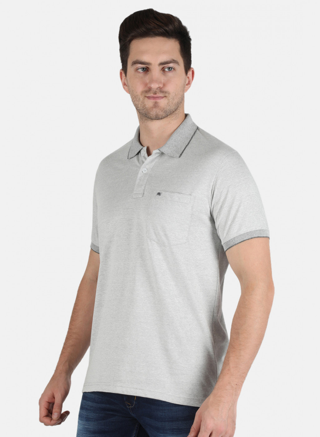 Men Grey Plain T-Shirt