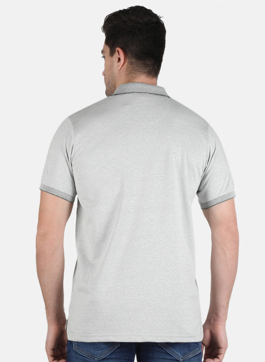 Men Grey Plain T-Shirt