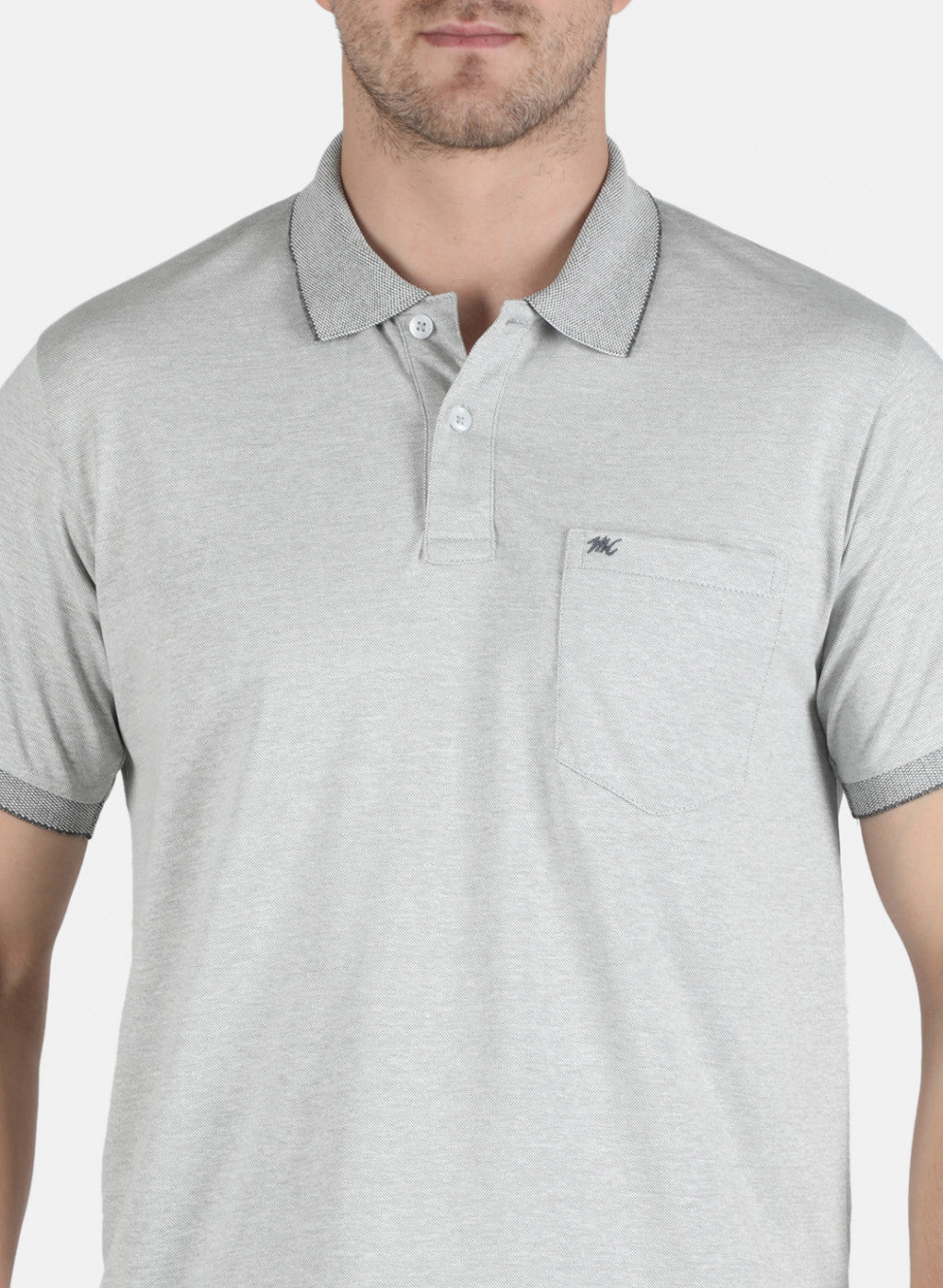 Men Grey Plain T-Shirt