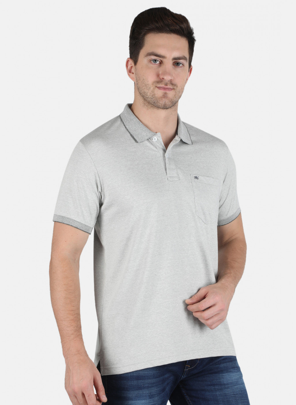 Men Grey Plain T-Shirt