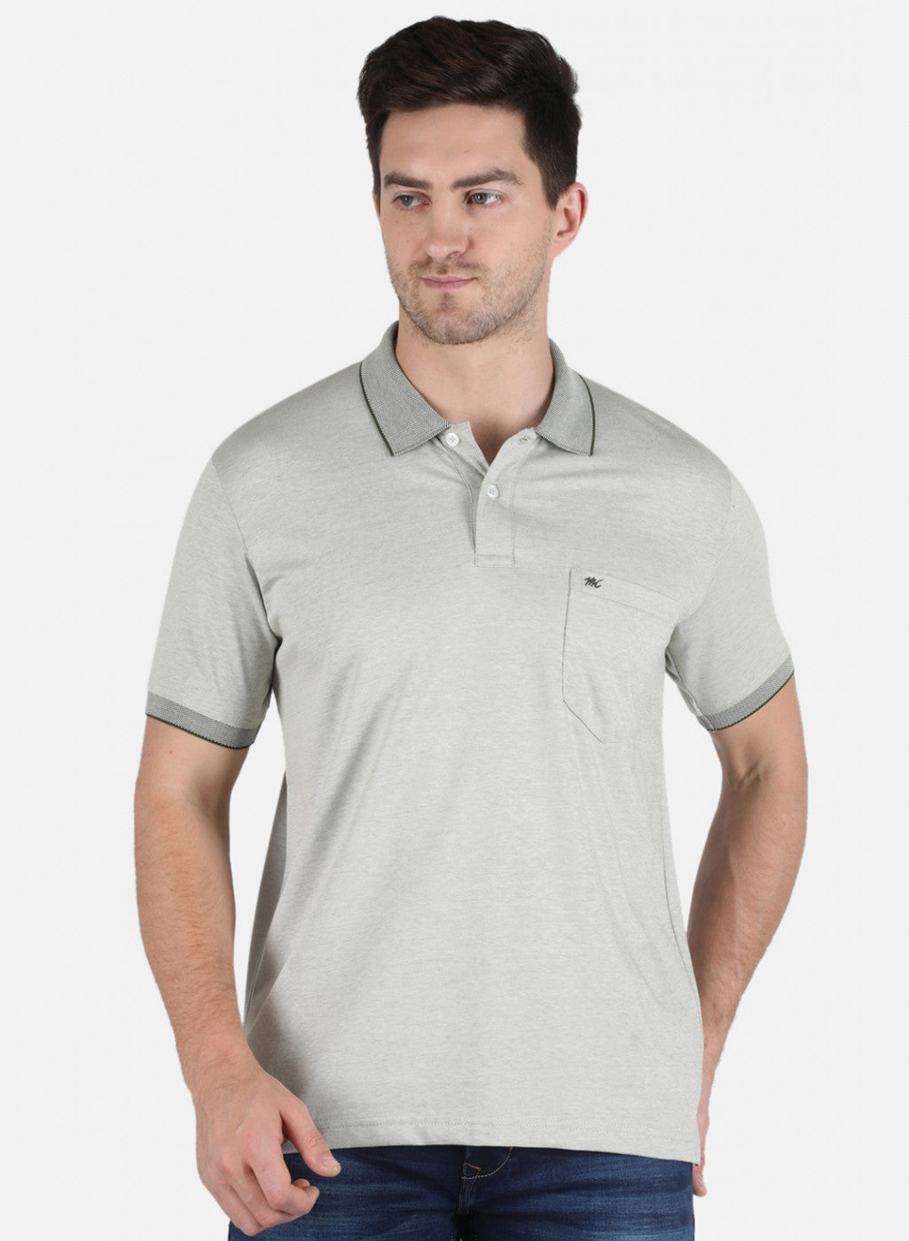 Men Green Plain T-Shirt