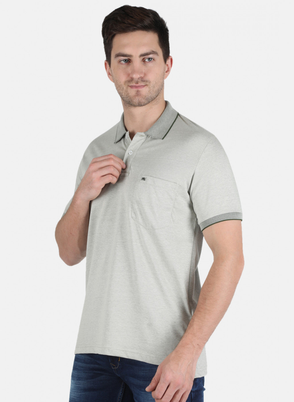 Men Green Plain T-Shirt