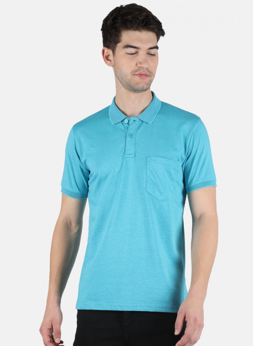 Men Blue Plain T-Shirt