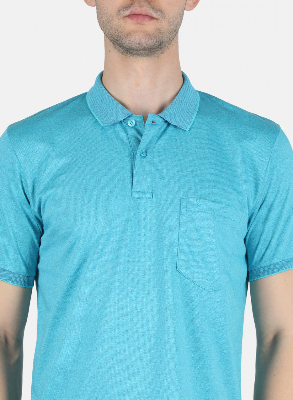 Men Blue Plain T-Shirt