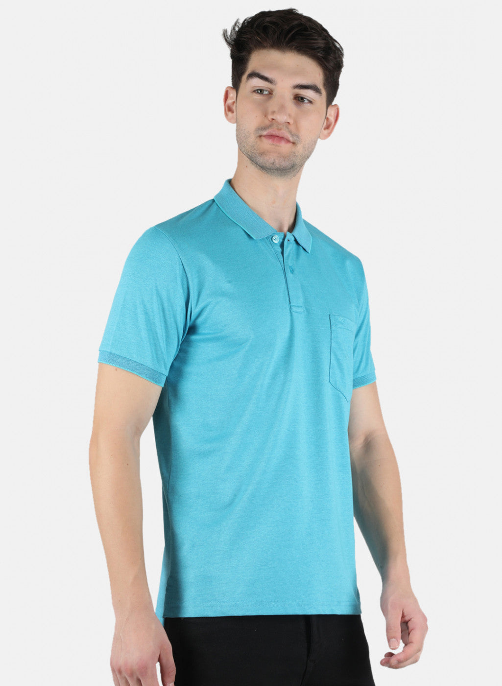 Men Blue Plain T-Shirt