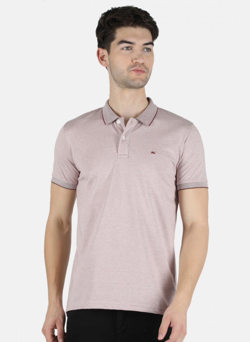 Men Maroon Plain T-Shirt