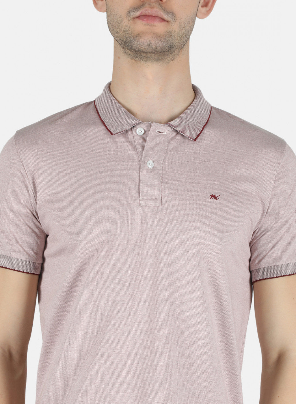 Men Maroon Plain T-Shirt