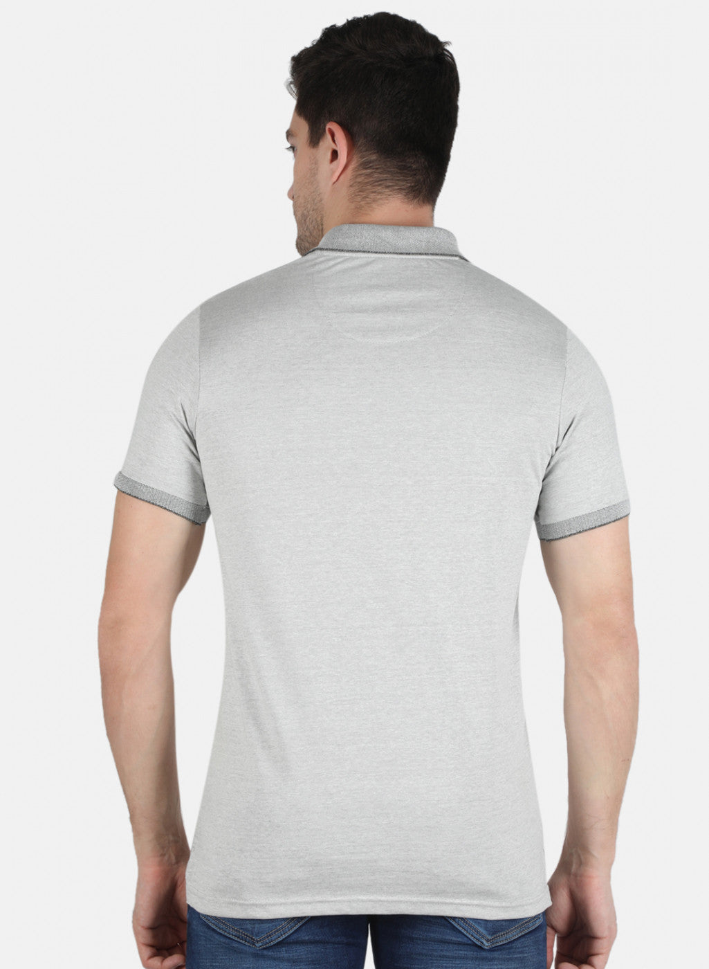 Men Grey Plain T-Shirt