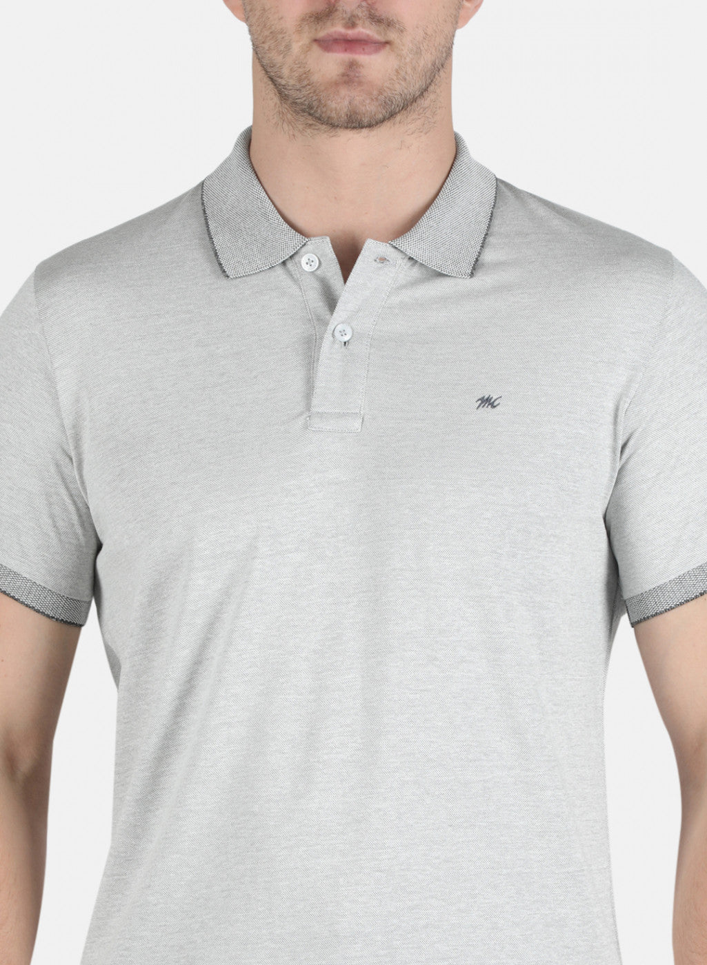 Men Grey Plain T-Shirt