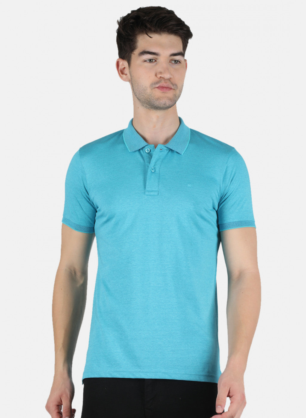 Men Blue Plain T-Shirt