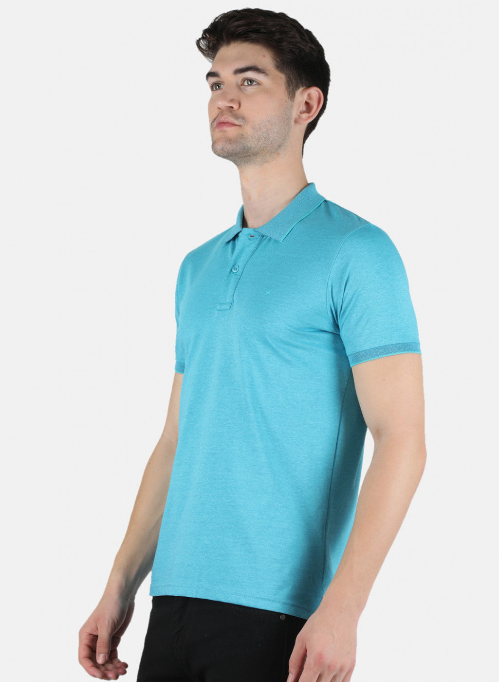 Men Blue Plain T-Shirt