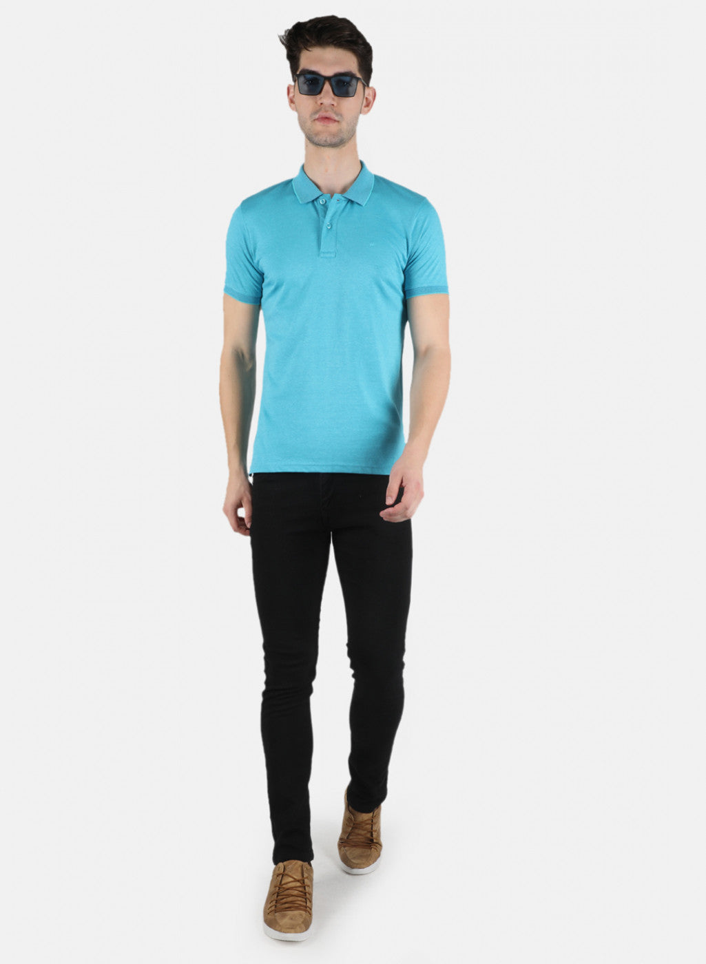 Men Blue Plain T-Shirt