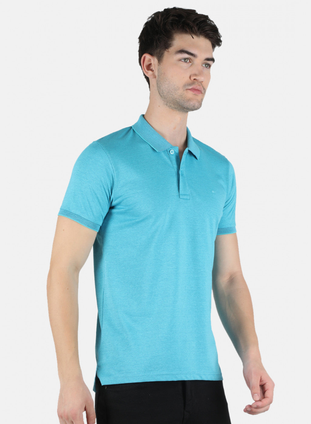 Men Blue Plain T-Shirt