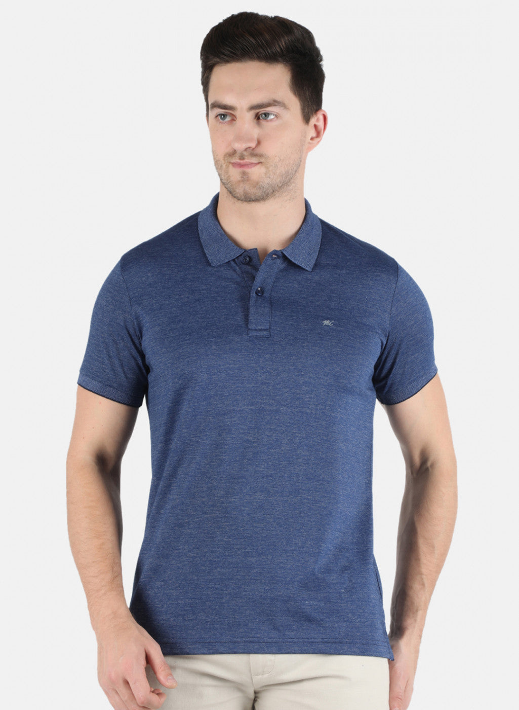 Men Blue Plain T-Shirt