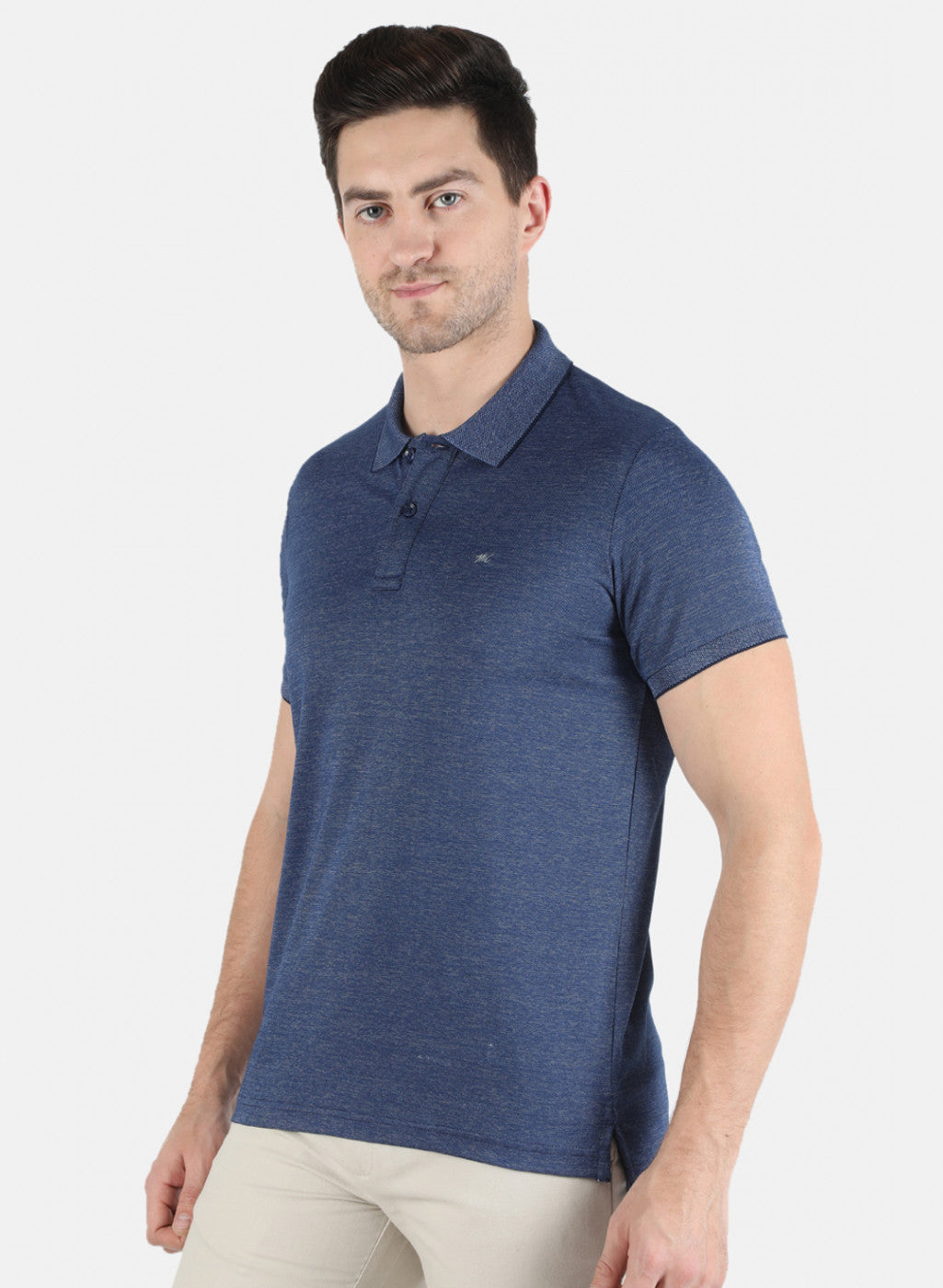 Men Blue Plain T-Shirt