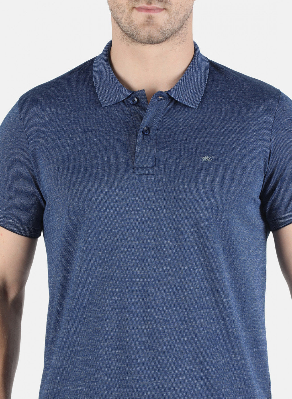 Men Blue Plain T-Shirt