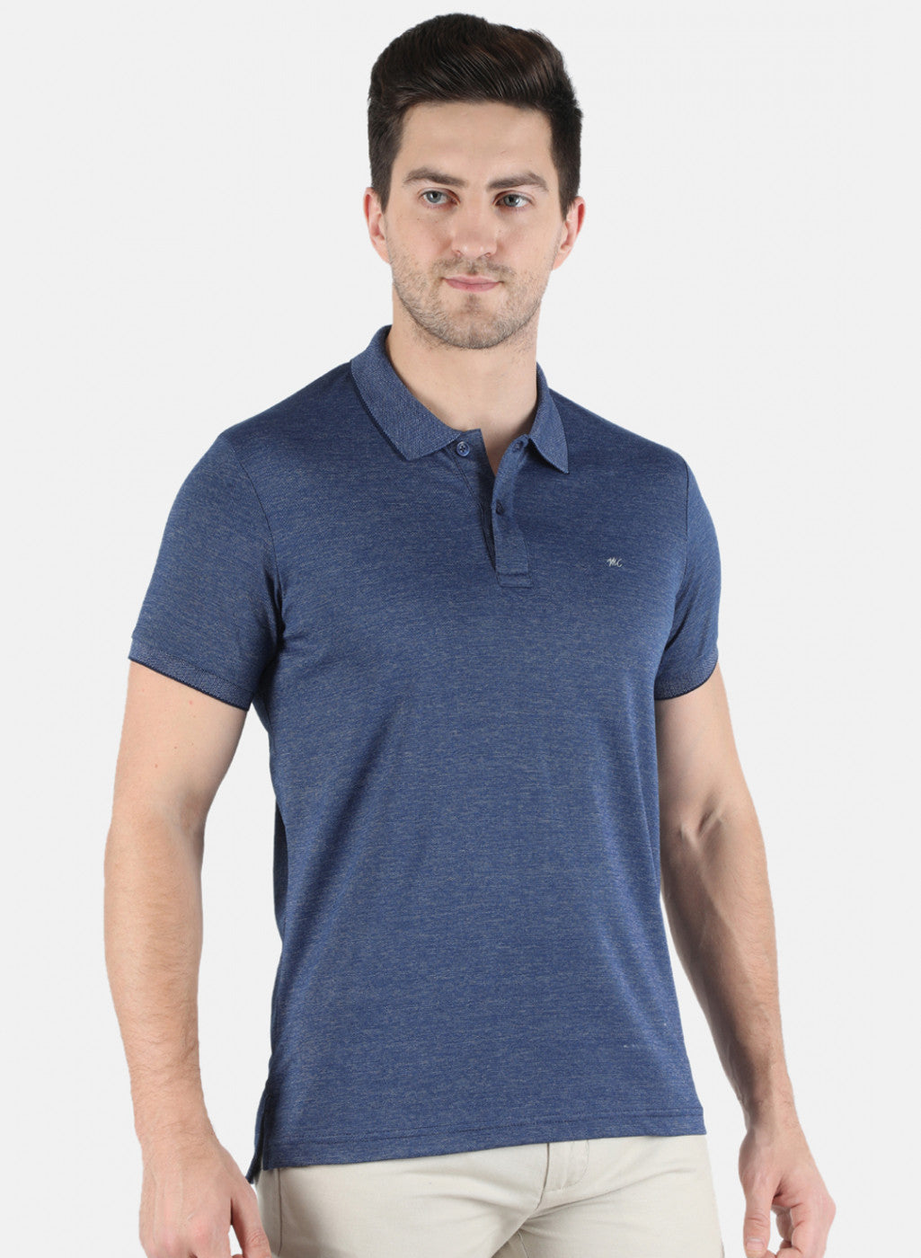 Men Blue Plain T-Shirt