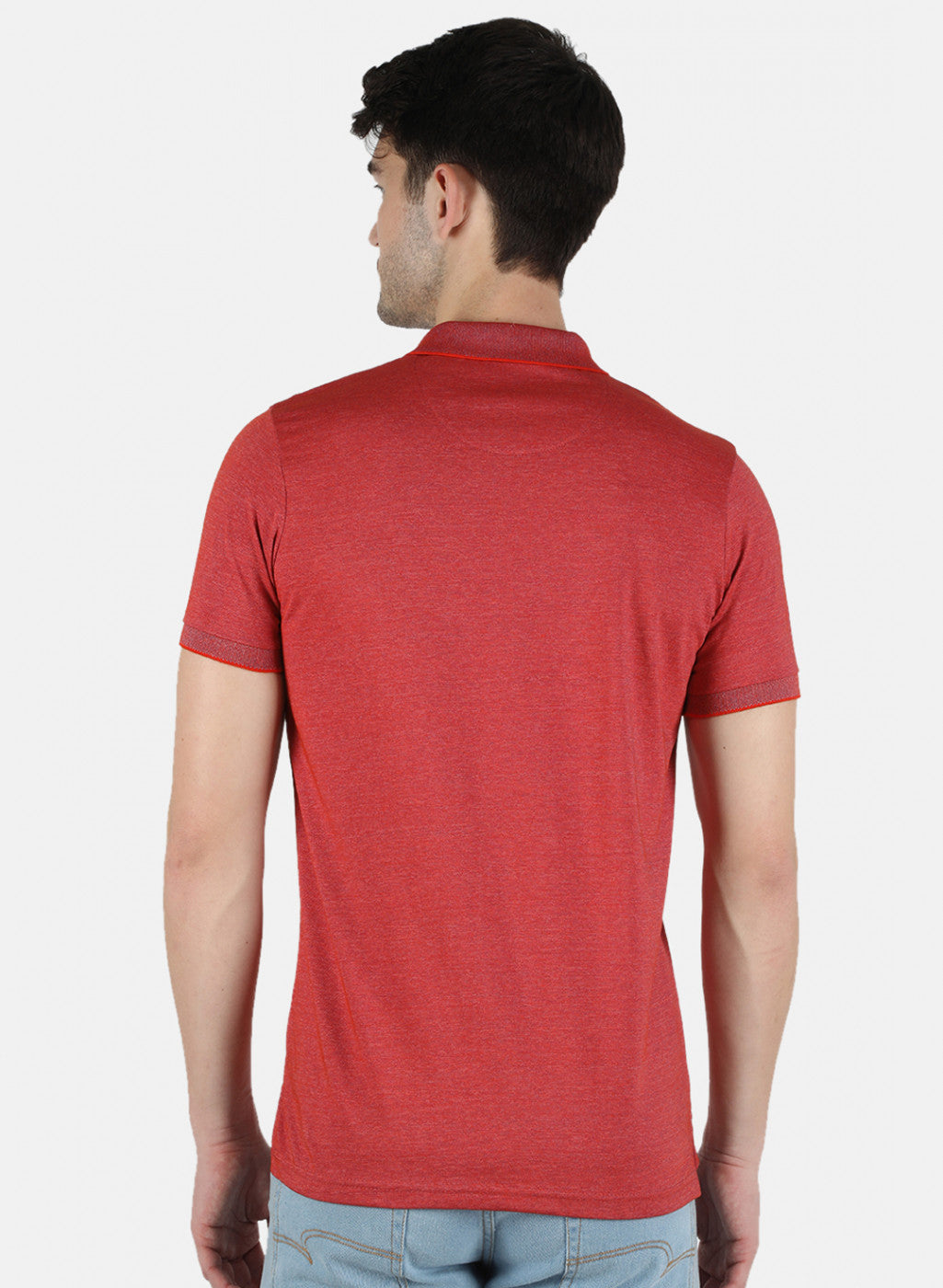 Men Orange Plain T-Shirt