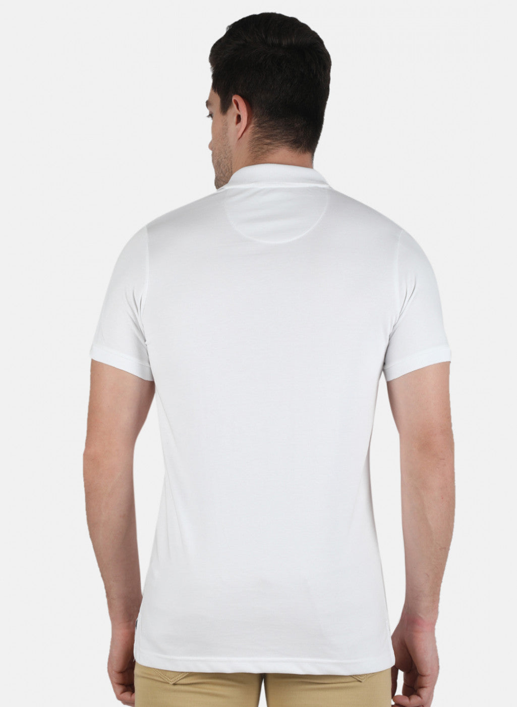 Men White Plain T-Shirt