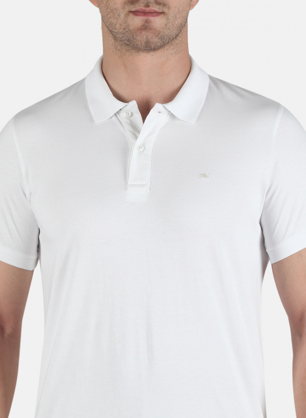 Men White Plain T-Shirt