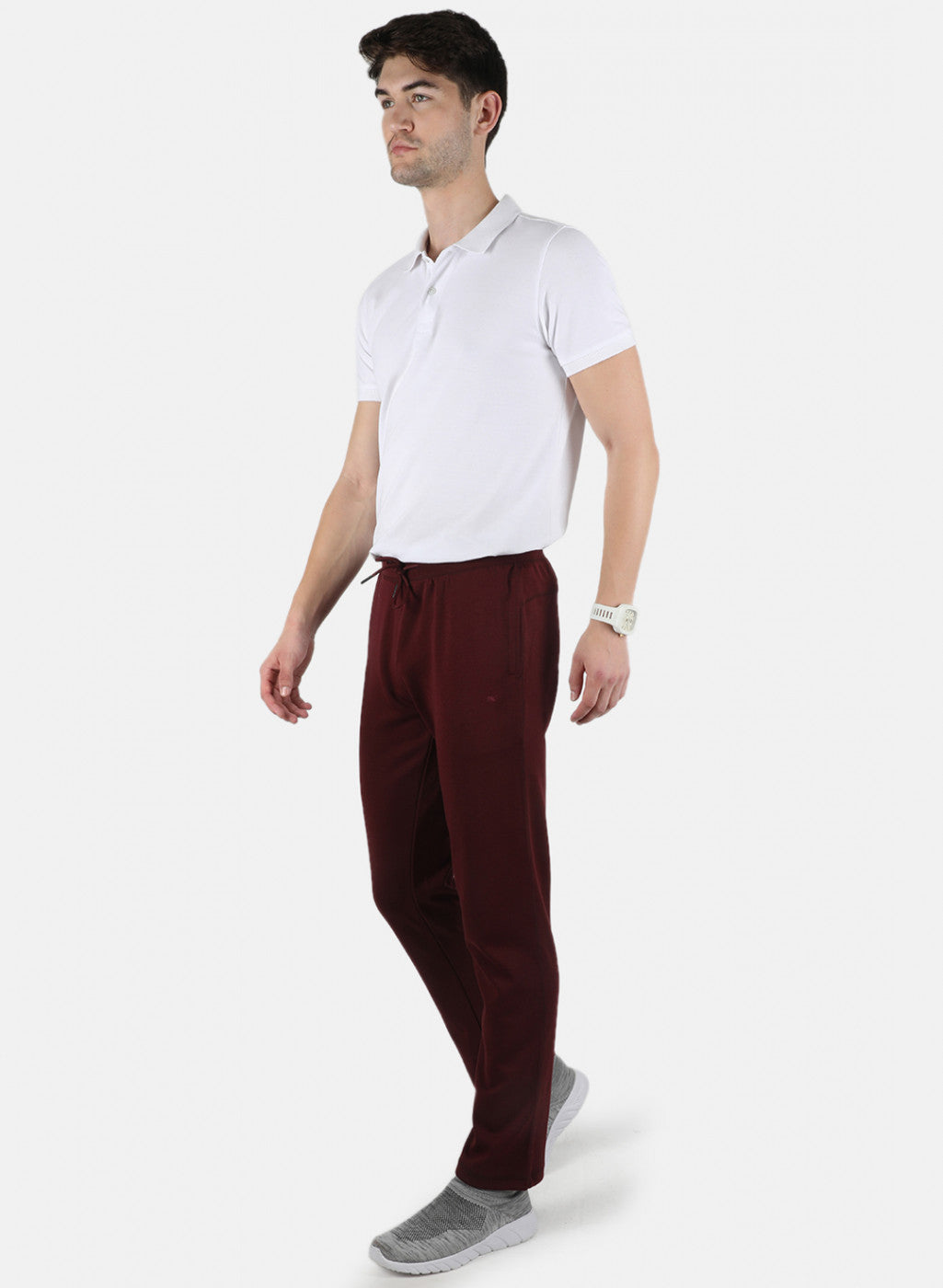 Men Maroon Plain Lower