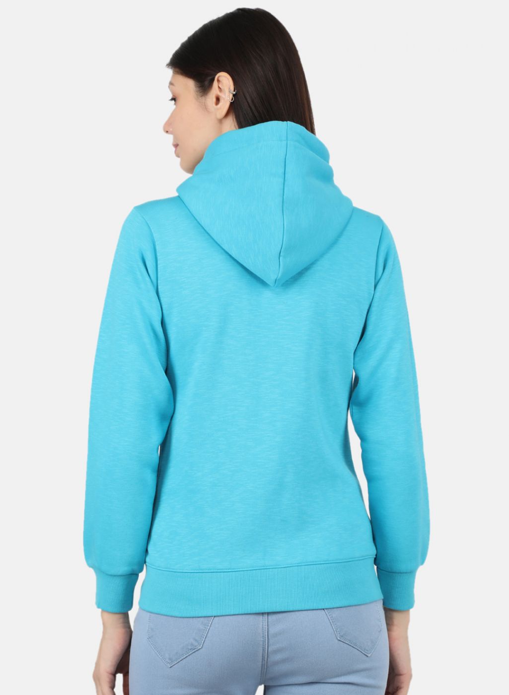 Women Blue Solid Sweatshirt