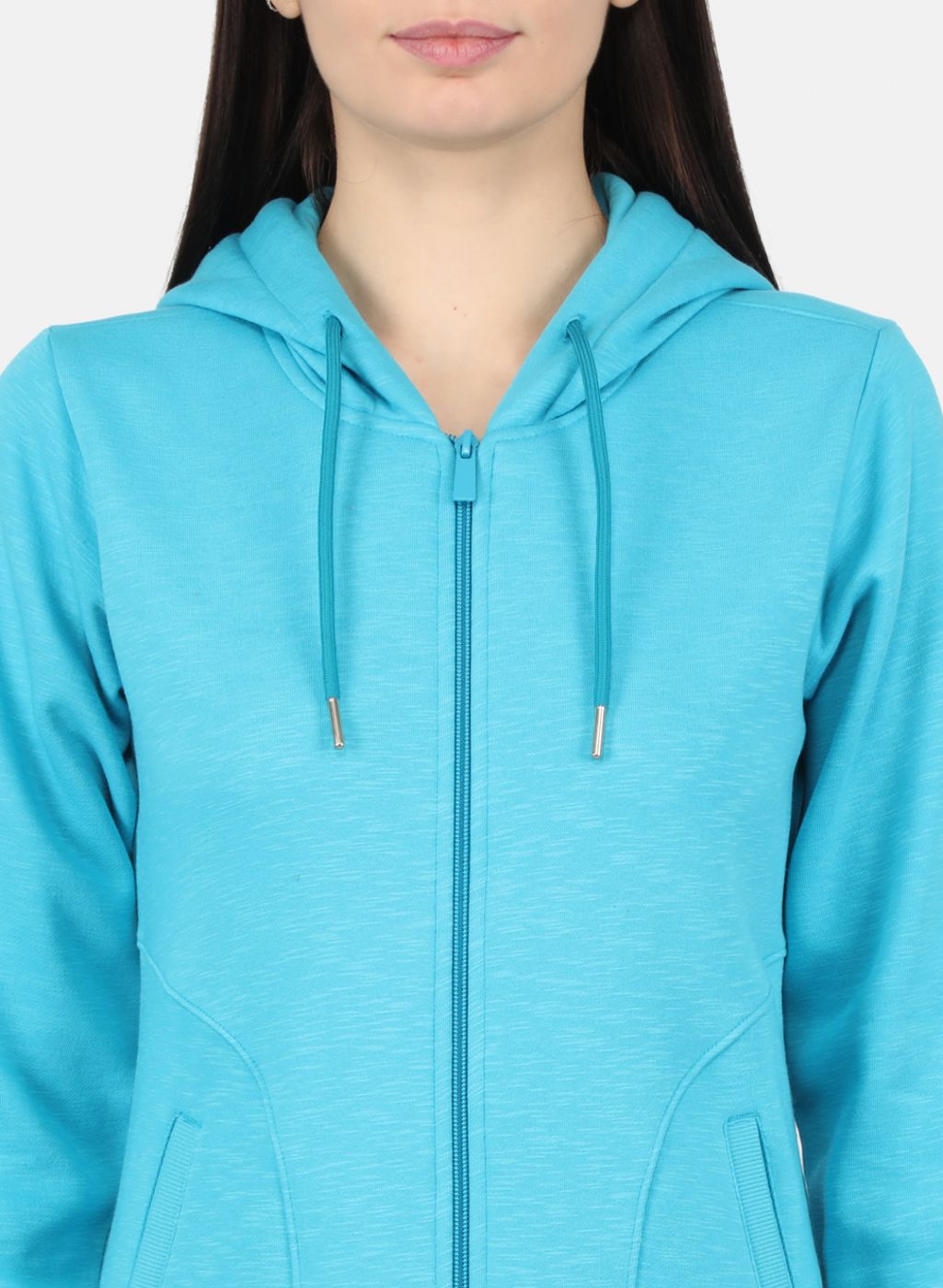 Women Blue Solid Sweatshirt