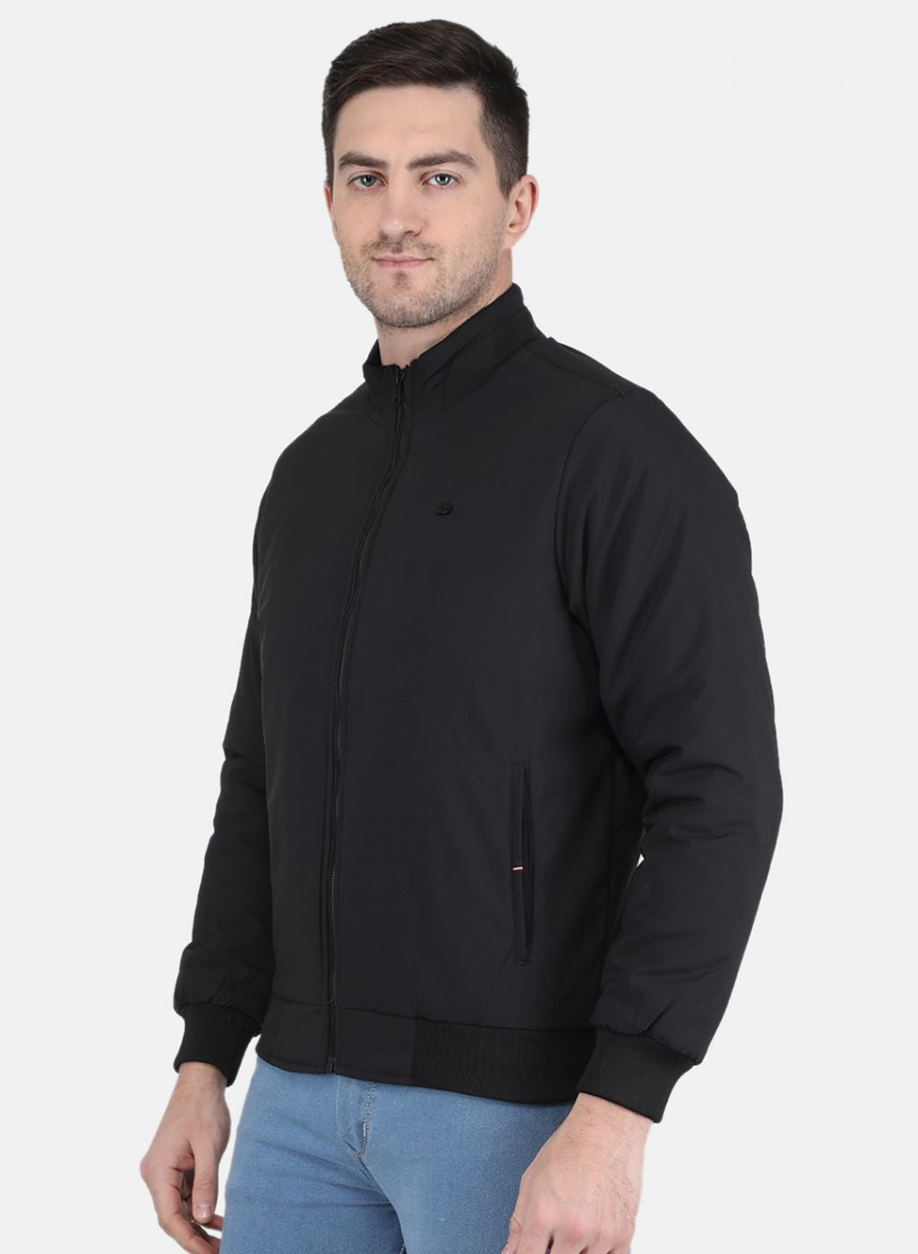 Men Black Solid Jacket