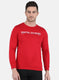 Men Red Solid Sweatshirt