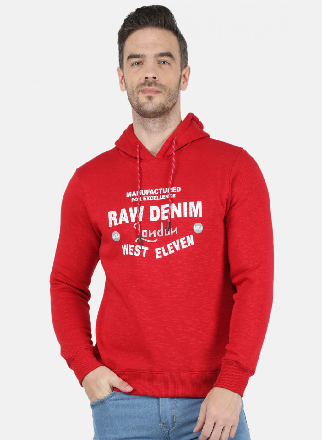 Men Red Solid Sweatshirt