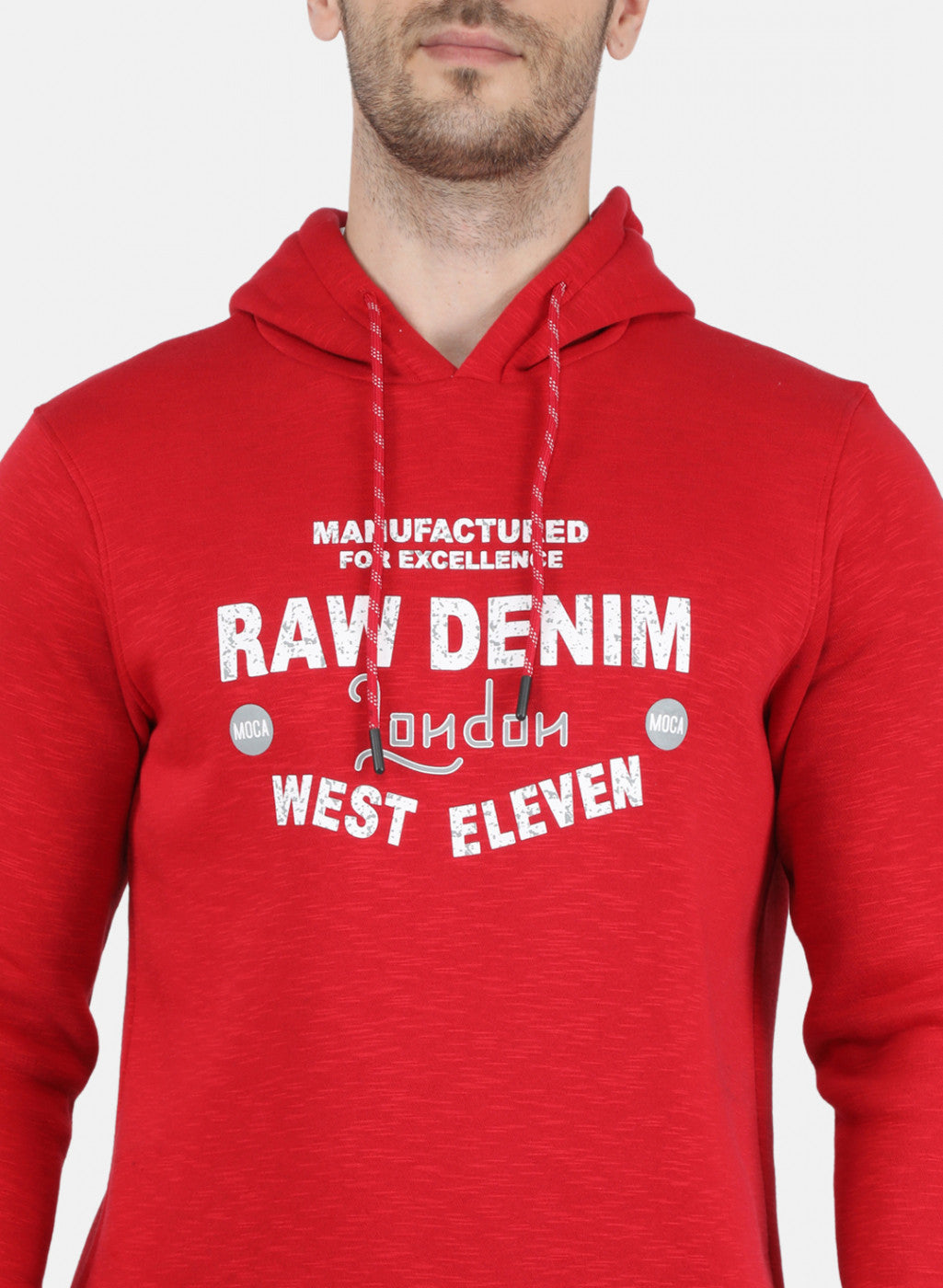 Men Red Solid Sweatshirt