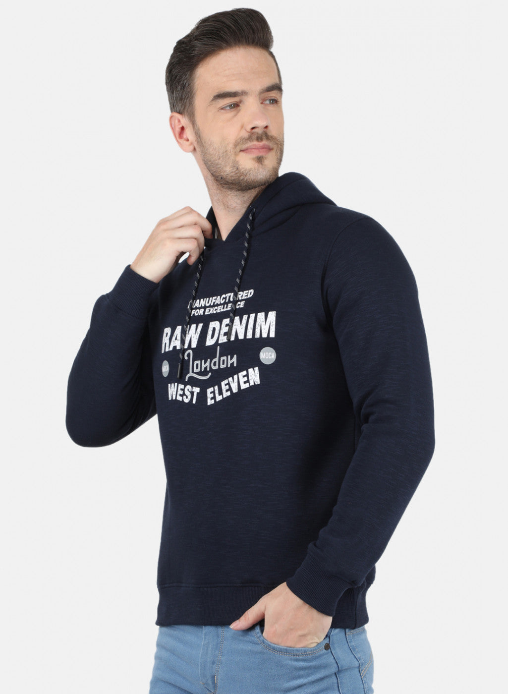 Men NAvy Blue Solid Sweatshirt