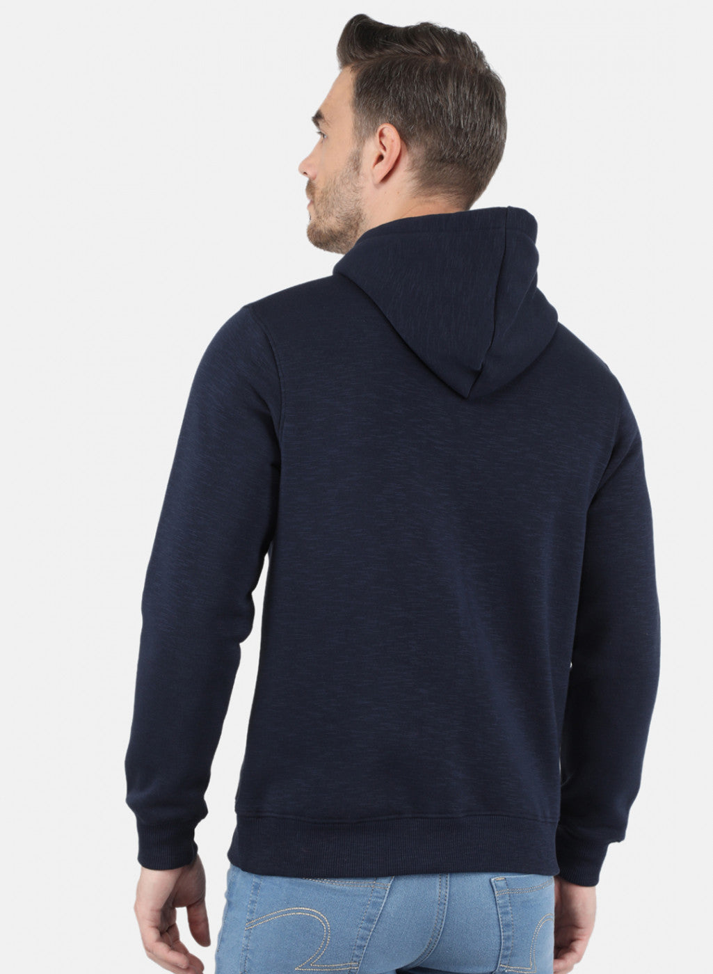 Men NAvy Blue Solid Sweatshirt