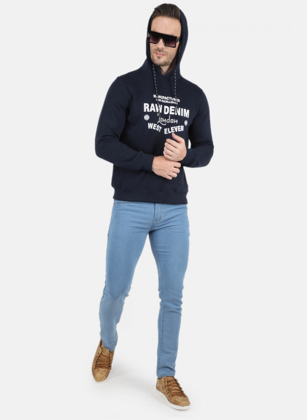 Men NAvy Blue Solid Sweatshirt