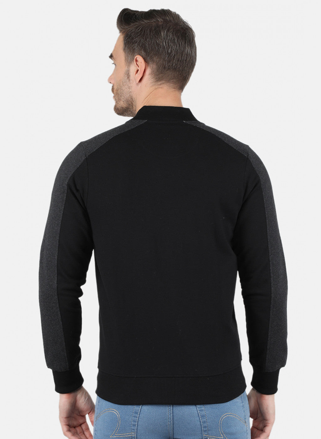 Men Black Solid Sweatshirt