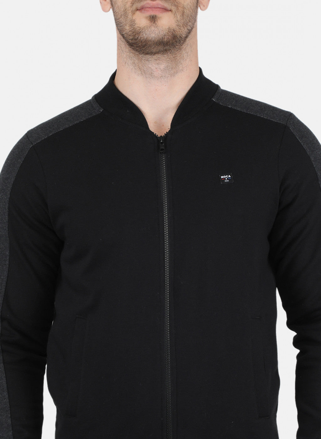 Men Black Solid Sweatshirt